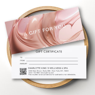 Carte Bon de cadeau code QR du Salon de beauté Rose Blus