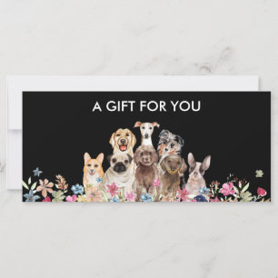Carte Bon de cadeau de garde d'animaux pour les propriét
