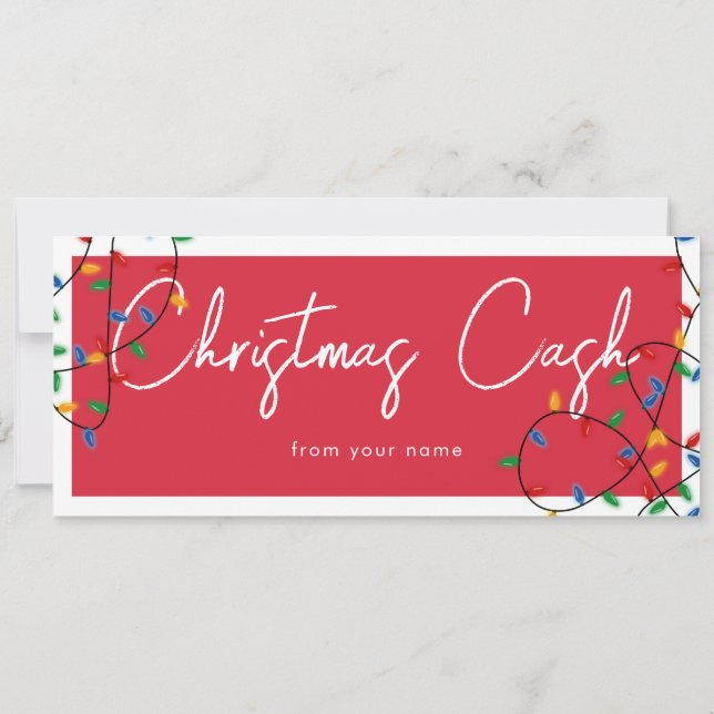 Carte Bon de chèque cadeau en espèces Noël (Dos)