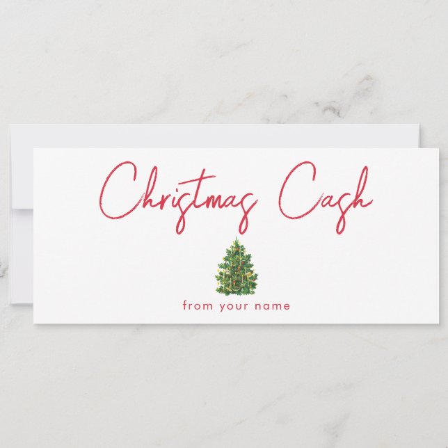 Carte Bon de chèque cadeau en espèces Noël (Dos)