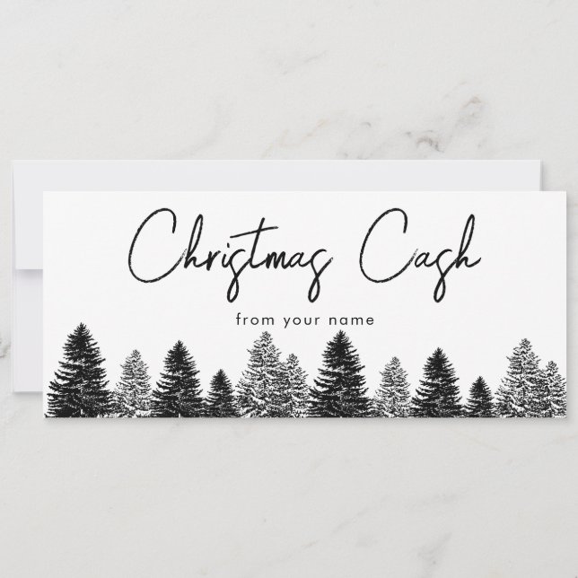 Carte Bon de chèque cadeau en espèces Noël (Dos)
