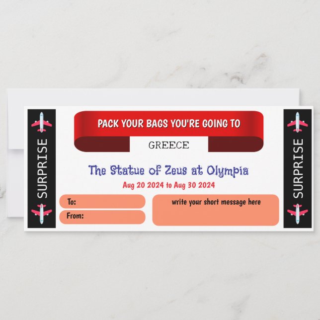Carte Bon de voyage Grèce (Devant)