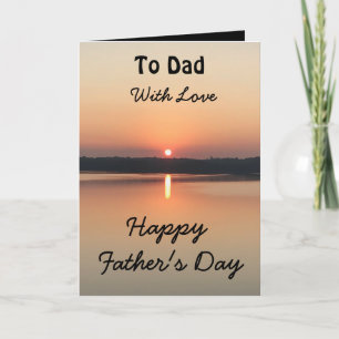 Carte Bon Fête des pères papa avec le coucher de soleil