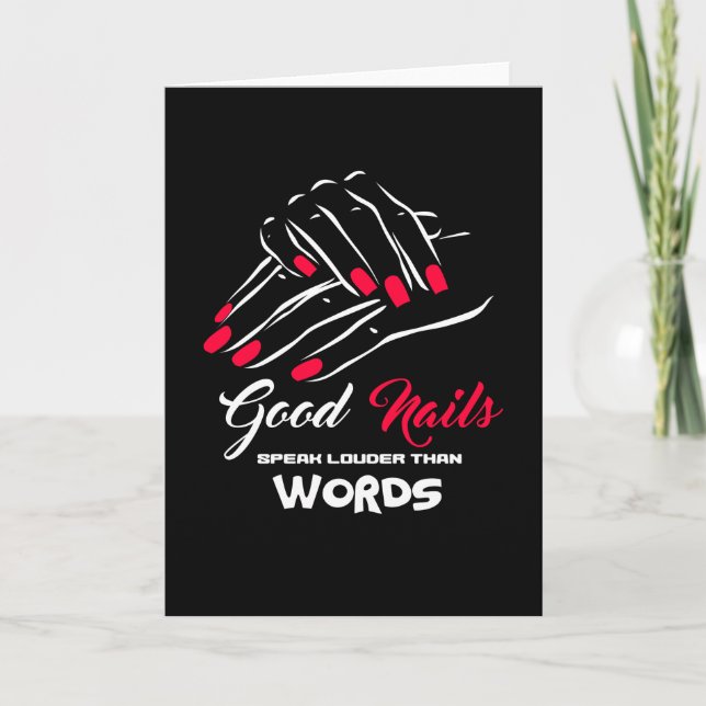 Carte Bon Nails Parler Mots Nails Manucure (Devant)