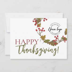 Carte Bon thanksgiving Automne Logo personnalisé Automne