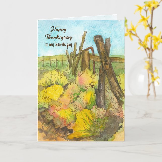 Carte Bon thanksgiving Boyfriend Favori Guy (Fleur jaune)