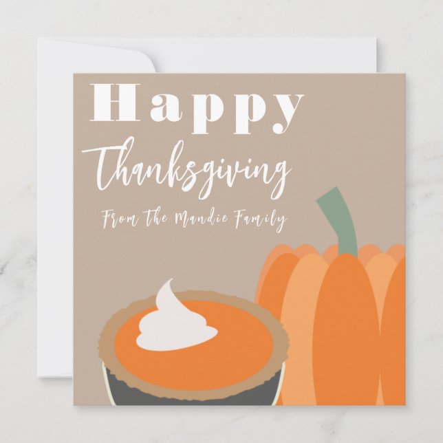 Carte Bon thanksgiving Citrouille et Citrouille (Devant)