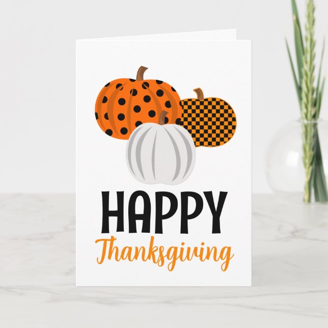 Carte Bon thanksgiving Citrouille Rustique Automne (Devant)