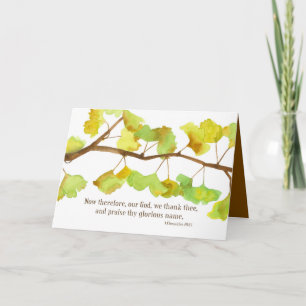 Carte Bon thanksgiving Écriture 1 Chroniques Ginkgo