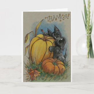Carte Bon thanksgiving, Merci, Scottish terrier Gr