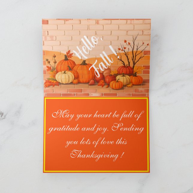 Carte Bon thanksgiving moderne Belle automne (Intérieur)