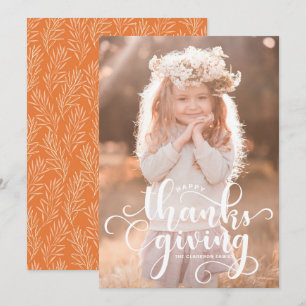 Carte Bon thanksgiving photo de superposition de script 