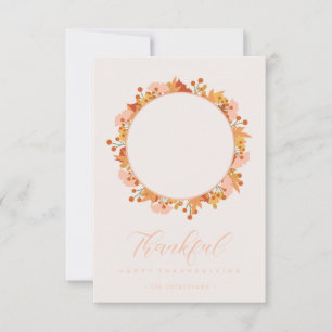 Carte Bon thanksgiving Script Garland Feuilles Photo