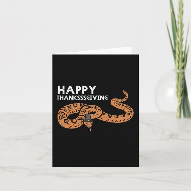 Carte Bon thanksgiving Serpent Funny Serpent Automne Hom (Devant)