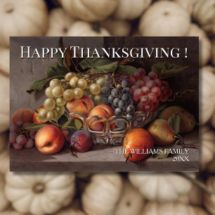 Carte Bon thanksgiving Vintage classique Fruit d'automne