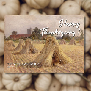 Carte Bon thanksgiving vintage Corn Stooks Bray Church