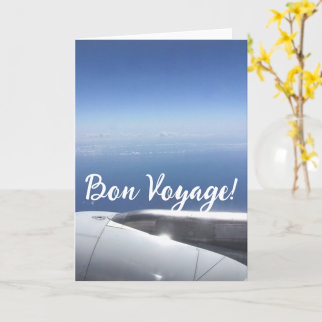 Carte Bon Voyage ! Je vous souhaite des voyages heureux  (Fleur jaune)