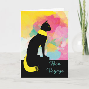 Carte Bon Voyage Purrfect Excursion Chat Noir