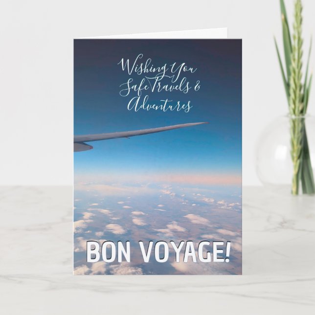 Carte Bon Voyage! Safe Travels Wishes Window Seat Views (Devant)