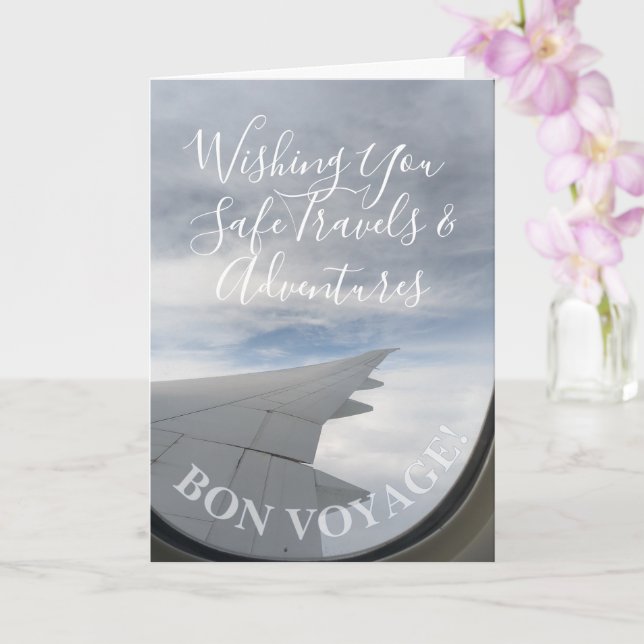 Carte Bon Voyage! Window Seat Happy Travels Wishes (Orchidée)
