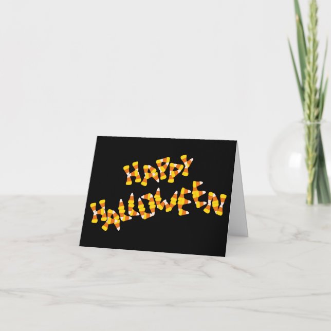 Carte bonbon de maïs heureux halloween salutation (Devant)