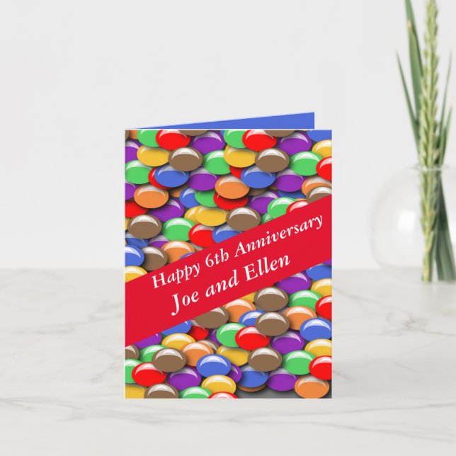 Carte Bonbon du 6e anniversaire de la Mariage, (Devant)