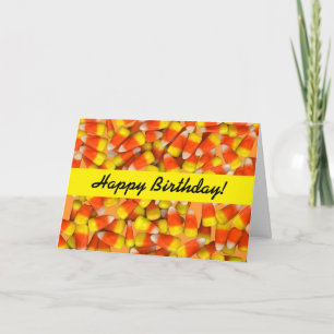 Carte Bonbons au maïs - anniversaire "blanc "