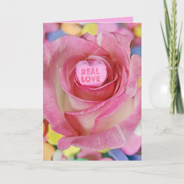 Carte Bonbons Valentine ma chérie en rose (Devant)
