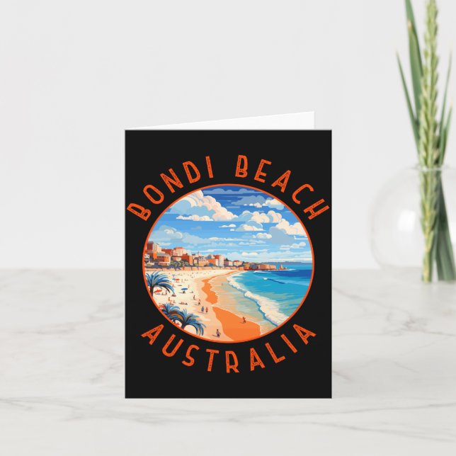 Carte Bondi Beach Australia Travel Art Vintage  (Devant)