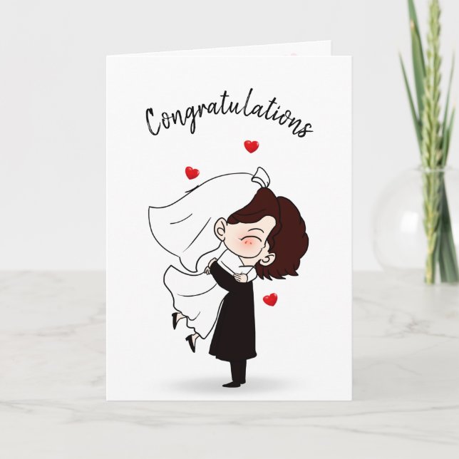 Carte Bonheur de la mariée et de la chambre (Devant)