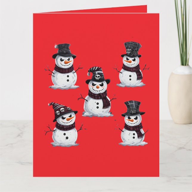 Carte Bonhomme de neige gothique (Devant)