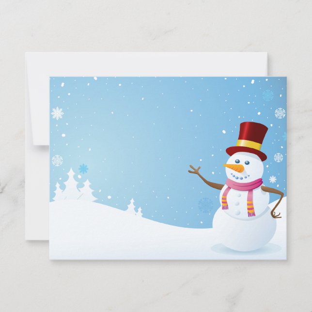 Carte Bonhomme de neige heureux (Devant)