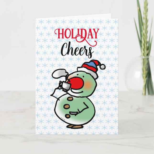Carte bonhomme de neige Holiday Cheers (Devant)