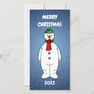 Carte Bonhomme de neige joyeux et heureux