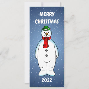 Carte Bonhomme de neige joyeux et heureux