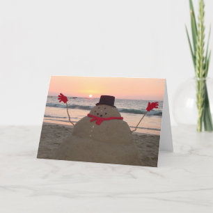 Carte Bonhomme de neige tropical