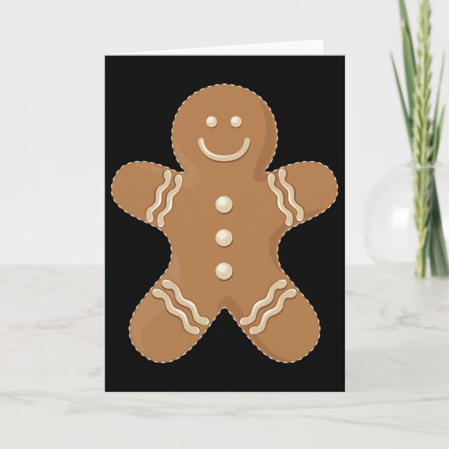 Carte Bonhomme en pain d'épice Biscuit Fun Nourriture No (Devant)