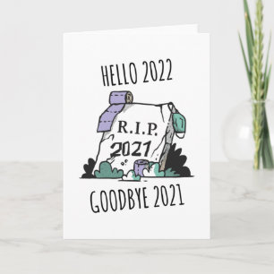 Carte Bonjour 2022 Adieu 2021 Repos in Peace 2022