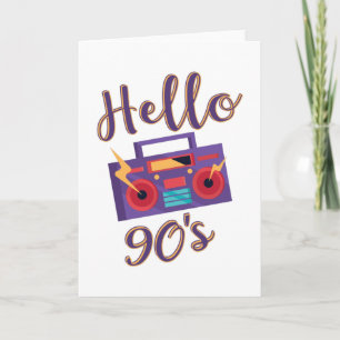 Carte Bonjour 90s radio cassette enregistreur