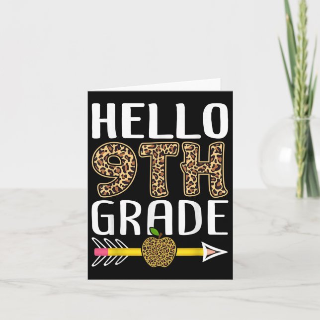 Carte Bonjour 9e année Enseignants Garçons Filles Retour (Devant)