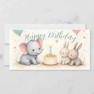 Carte Bonjour à tous avec des amis animaux