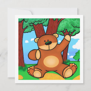 Carte Bonjour ami : Ours en Grassland