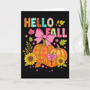 Carte Bonjour Automne Action de grâce Coquette Boho Flor