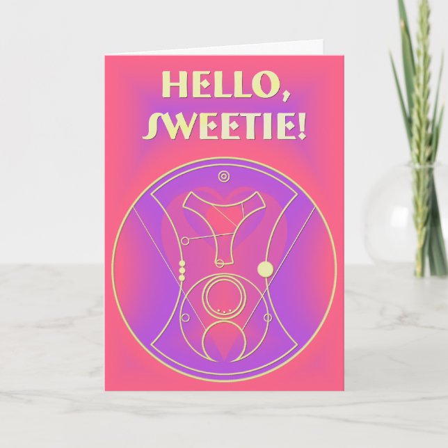 Carte : Bonjour, bonbon ! Coeurs de rose et de (Devant)