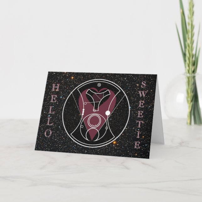 Carte : Bonjour, bonbon ! Coeurs et étoiles (Devant)