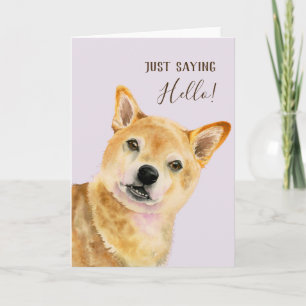 Carte Bonjour    Chien mignon Shiba Inu