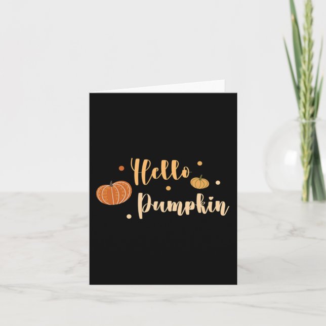 Carte Bonjour Citrouille Automne Automne Thanksgiving PS (Devant)