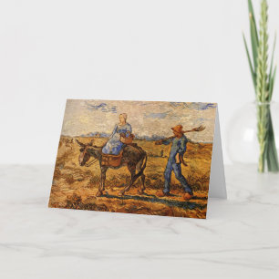 Carte Bonjour, Couple paysan par Vincent van Gogh