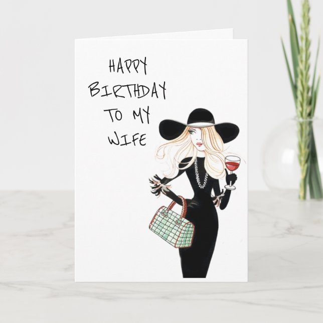 CARTE BONJOUR D'ANNIVERSAIRE ***À MA FEMME*** (Devant)