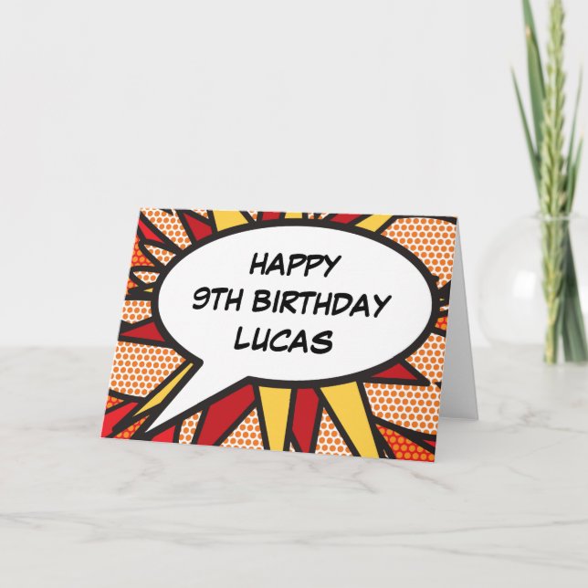 Carte BONJOUR D'ANNIVERSAIRE BD Pop Art (Devant)